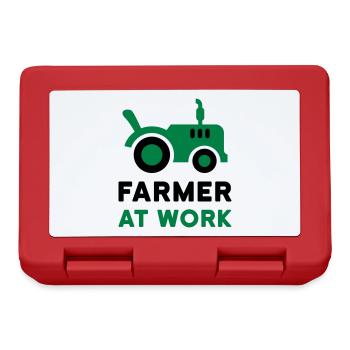 Agriculteur au travail (tracteur ouvert) - Boîte à goûter - rouge - Devant