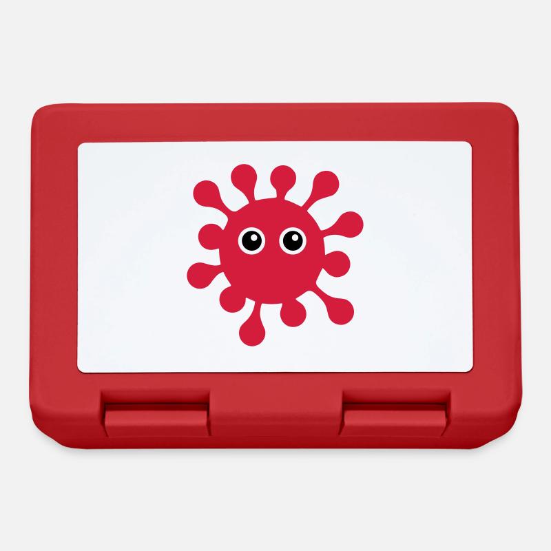 ★ Designfarben änderbar ★ Virus mit Kulleraugen - Brotdose - Rot