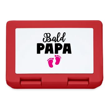Bald Papa Tochter Baby Vater - Brotdose - Rot - Vorne