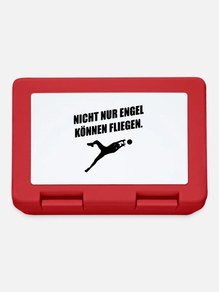 Nicht nur Engel können fliegen Fußball Torwart - Brotdose - Rot