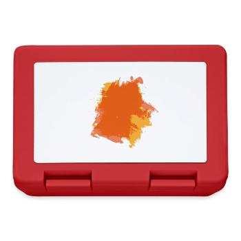 Farbe Klecks Spritzer Maler Geschenk bunt orange - Brotdose - Rot - Vorne
