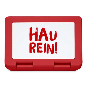 HAU REIN. Lustiger und cooler T-Shirt Spruch. NEU! - Brotdose - Rot - Vorne