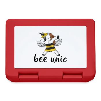 bee unic unicorn Biene Einhorn Imker Imkerin - Brotdose - Rot - Vorne