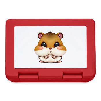 Joues de hamster mignonnes - Boîte à goûter - rouge - Devant
