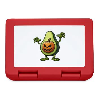 Gruseliges Avocado Monster Halloween Vegan Cartoon - Brotdose - Rot - Vorne
