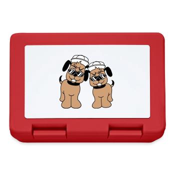 2 DJ chiens lunettes de soleil adolescent casquette casquette équipe - Boîte à goûter - rouge - Devant