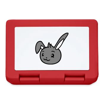 Bunny rabbit looks cute sideways to the side - Lunchbox - red - Front