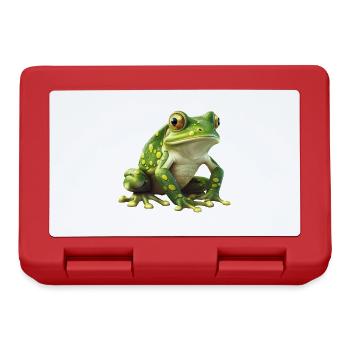 Grüner Frosch - Natürliches Design - Brotdose - Rot - Vorne