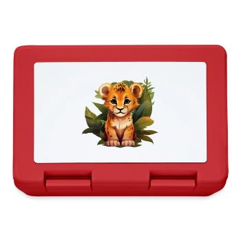 Jeune lion dans la jungle - Mignon lionceau - Boîte à goûter - rouge - Devant
