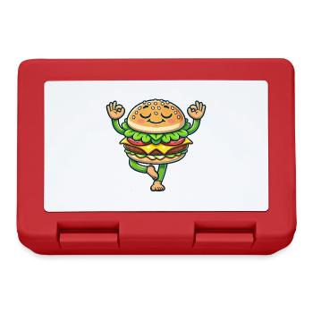 Hamburger Cheeseburger Fast Food Yoga Méditation E - Boîte à goûter - rouge - Devant