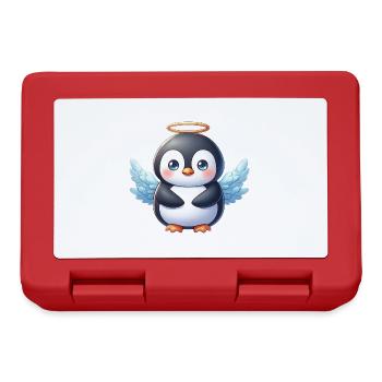 Dessin animé mignon ange pingouin avec halo - Boîte à goûter - rouge - Devant