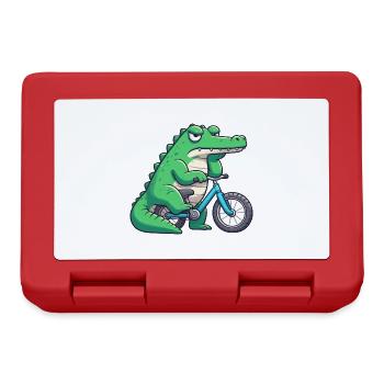 Drôle de crocodile sur le vélo ennuyeux - Boîte à goûter - rouge - Devant