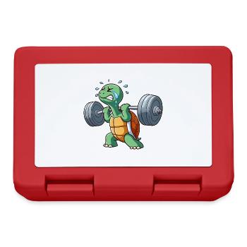 Funny Turtle Fitness Workout Exhausting - Lunchbox - red - Front