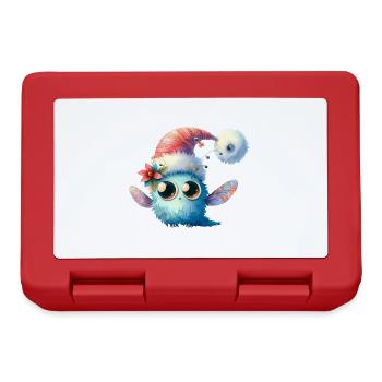 Cute, funny Christmas monster - Lunchbox - red - Front