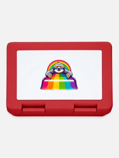 LGBTQ Pride Faultier Regenbogen Spielplatz - Brotdose - Rot