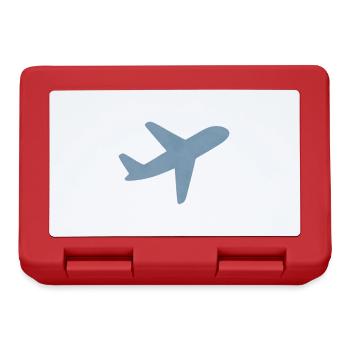 Blaues minimalistisches Flugzeug - Brotdose - Rot - Vorne