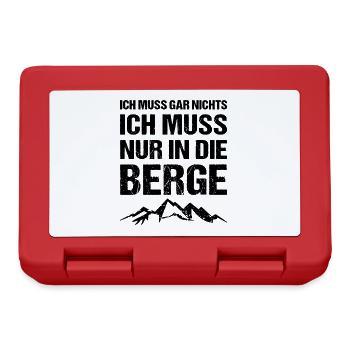 Ich muss gar nichts nur in die Berge Wandern Natur - Brotdose - Rot - Vorne