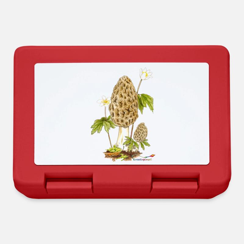 Morille et anémone des bois - Boîte à goûter - rouge