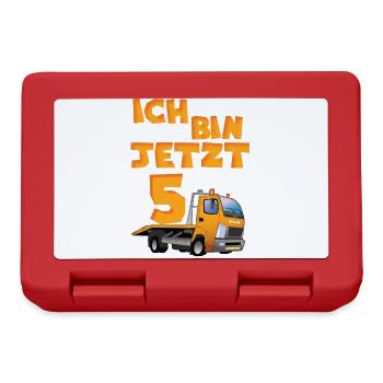 5 Geburtstag fünf Jahre Geburtstag Auto Geschenk - Brotdose - Rot - Vorne