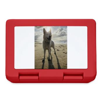 Chien sur la plage - Boîte à goûter - rouge - Devant