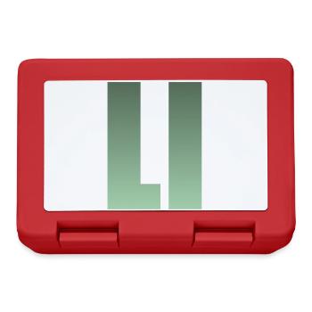 Prénom LI vert - Boîte à goûter - rouge - Devant