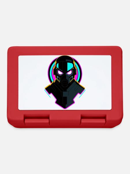 Neon Roboter - Brotdose - Rot