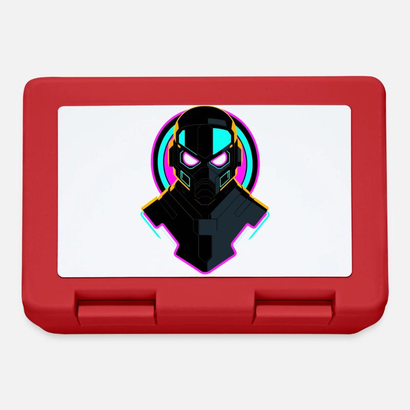 Neon Roboter - Brotdose - Rot