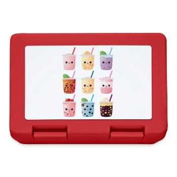 Kawaii Bubble Tea Boba Tea - Brotdose - Rot - Vorne