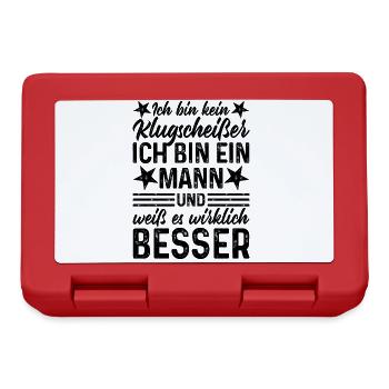 Mann lustiger Spruch Ich bin kein Klugscheißer - Brotdose - Rot - Vorne
