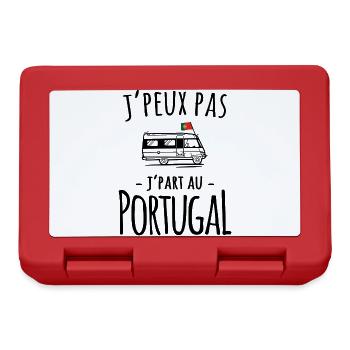 J'peux pas je part au Portugal - Cadeau voyage - Boîte à goûter - rouge - Devant