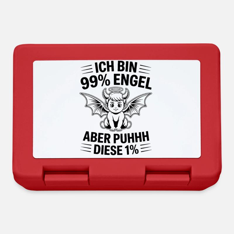 Ich bin 99% Engel aber Puhhh diese 1% - Brotdose - Rot