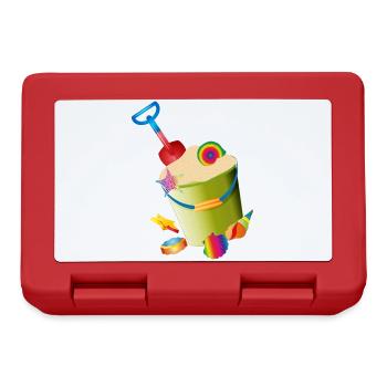 Sand toys on the beach with colorful shells - Lunchbox - red - Front