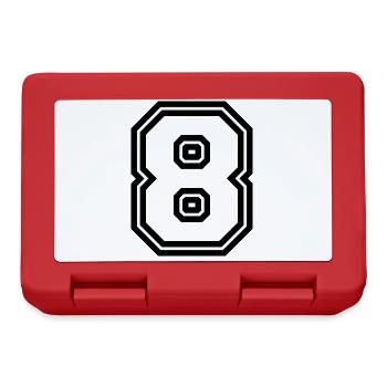 Symbole numérique 8 - Boîte à goûter - rouge - Devant