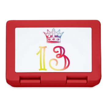 13 Zahl Krone - Brotdose - Rot - Vorne
