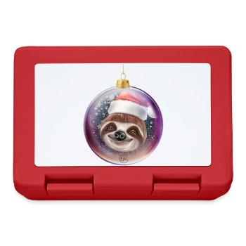 Drôle de paresseux pour Noël - Boîte à goûter - rouge - Devant