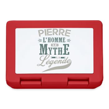 Pierre L homme le mythe la légende humour prénom - Boîte à goûter - rouge - Devant
