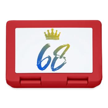 68 Zahl Krone - Brotdose - Rot - Vorne