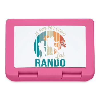 Randonnée pas dispo j ai Rando Humour randonnee - Boîte à goûter - rose - Devant