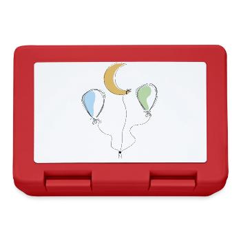Lune et ballons - Boîte à goûter - rouge - Devant