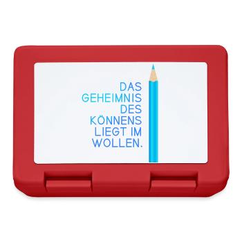 schule motivation einschulung prüfung abi spruch l - Brotdose - Rot - Vorne