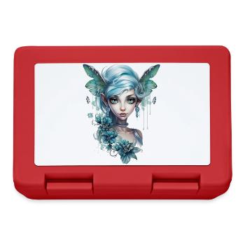 Fée aux cheveux bleus et aux grands yeux – Fantasy - Boîte à goûter - rouge - Devant