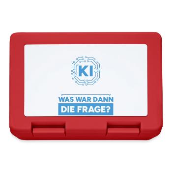Künstliche Intelligenz Frage Antwort Spruch - Brotdose - Rot - Vorne