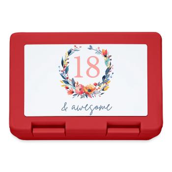 18 & awesome! personalisierbar - Brotdose - Rot - Vorne