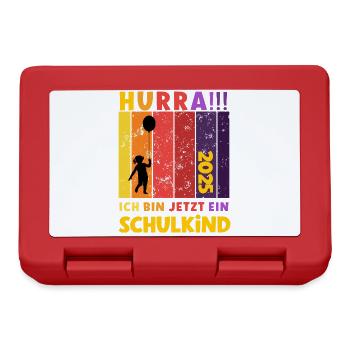 Shirt Einschulung Schulkind 2025 Luftballon - Brotdose - Rot - Vorne