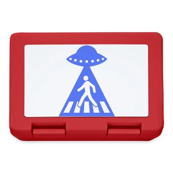 Drôle OVNI Stick Figure Alien Rencontre - Boîte à goûter - rouge - Devant