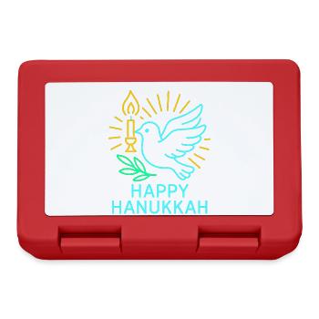 Heureux Hanoukka Pigeon Colombe de la Paix Néon - Boîte à goûter - rouge - Devant
