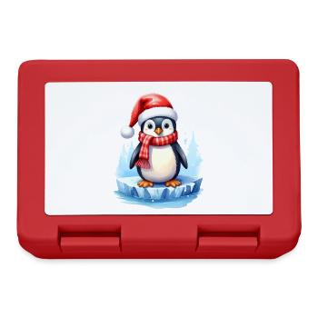 Pingouin en hiver et à Noël - Boîte à goûter - rouge - Devant