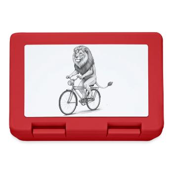 Lion Rider monochromes Fahrrad - Brotdose - Rot - Vorne