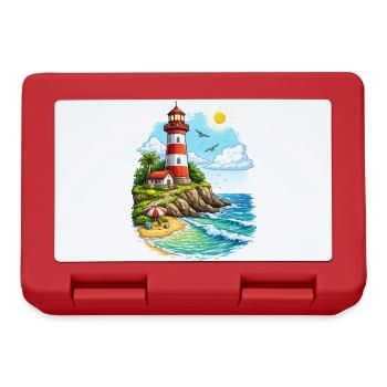 Leuchtturm Küstenparadies - Brotdose - Rot - Vorne