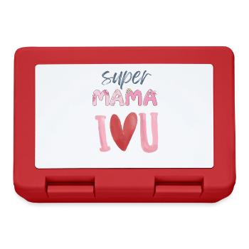 Super Mama - Herz Design - Brotdose - Rot - Vorne